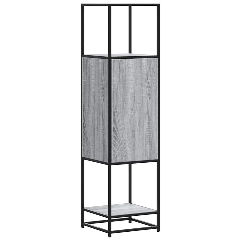vidaXL Highboard szürke sonoma 35,5x35x139 cm gépelt fa és fém
