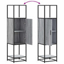 vidaXL Highboard szürke sonoma 35,5x35x139 cm gépelt fa és fém