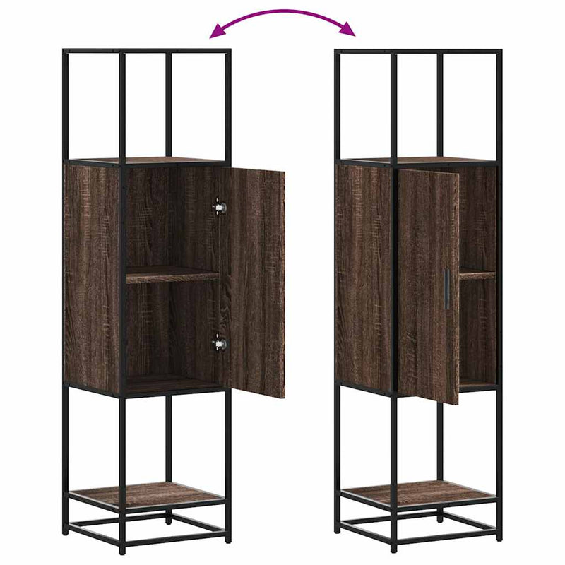 vidaXL Magastábla barna tölgy 35,5x35x139 cm műanyag fa és fém