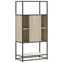 vidaXL Highboard sonoma tölgy 68x35x139 cm gépelt fa és fém