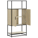 vidaXL Highboard sonoma tölgy 68x35x139 cm gépelt fa és fém