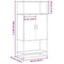 vidaXL Highboard sonoma tölgy 68x35x139 cm gépelt fa és fém