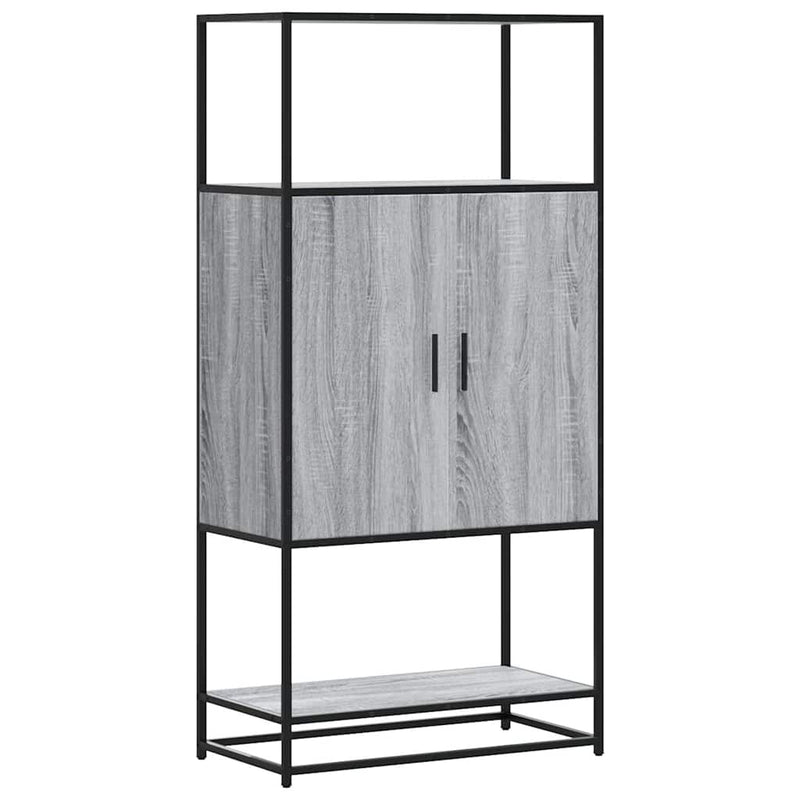 vidaXL Highboard szürke sonoma 68x35x139 cm gépelt fa és fém