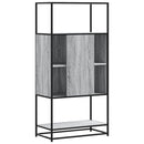 vidaXL Highboard szürke sonoma 68x35x139 cm gépelt fa és fém