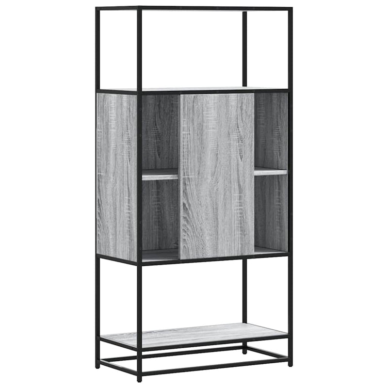 vidaXL Highboard szürke sonoma 68x35x139 cm gépelt fa és fém