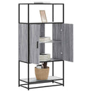 vidaXL Highboard szürke sonoma 68x35x139 cm gépelt fa és fém