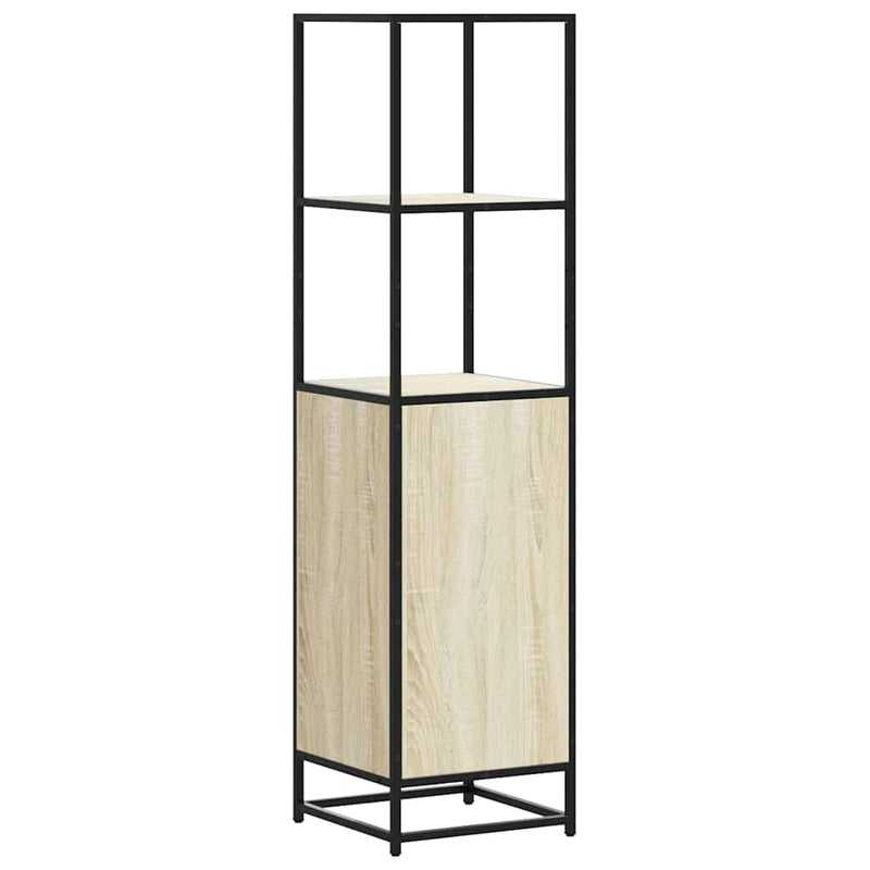 vidaXL Highboard sonoma tölgy 35,5x35x139 cm gépelt fa és fém