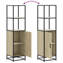 vidaXL Highboard sonoma tölgy 35,5x35x139 cm gépelt fa és fém