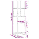vidaXL Highboard sonoma tölgy 35,5x35x139 cm gépelt fa és fém