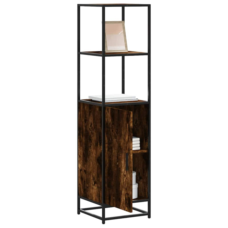 vidaXL Highboard sonoma tölgy 35,5x35x139 cm gépelt fa és fém