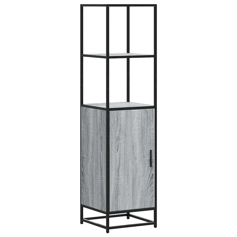 vidaXL Highboard szürke sonoma 35,5x35x139 cm gépelt fa és fém