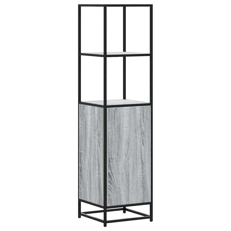 vidaXL Highboard szürke sonoma 35,5x35x139 cm gépelt fa és fém