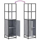 vidaXL Highboard szürke sonoma 35,5x35x139 cm gépelt fa és fém