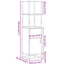 vidaXL Highboard szürke sonoma 35,5x35x139 cm gépelt fa és fém