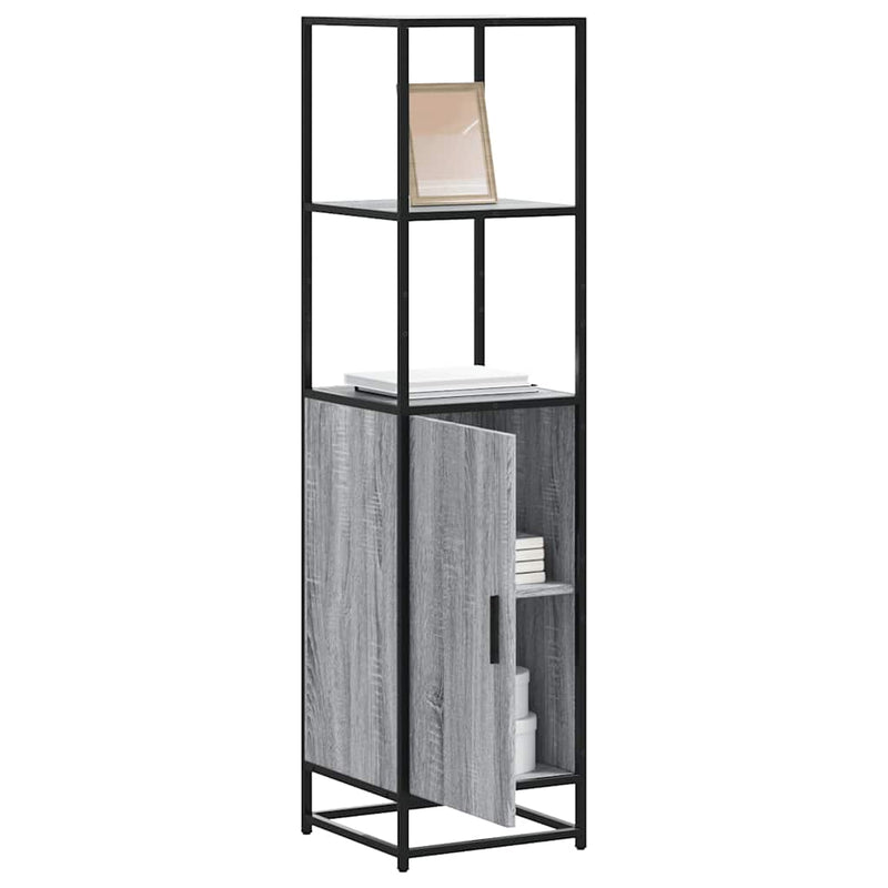 vidaXL Highboard szürke sonoma 35,5x35x139 cm gépelt fa és fém