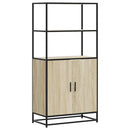 vidaXL Highboard sonoma tölgy 68x35x139 cm gépelt fa és fém