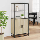 vidaXL Highboard sonoma tölgy 68x35x139 cm gépelt fa és fém