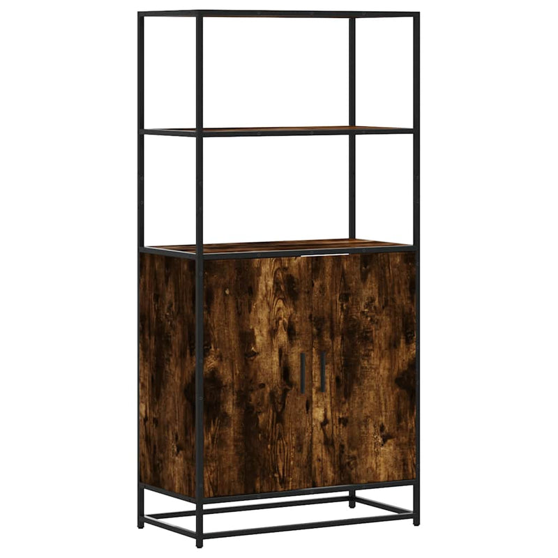vidaXL Highboard sonoma tölgy 68x35x139 cm gépelt fa és fém