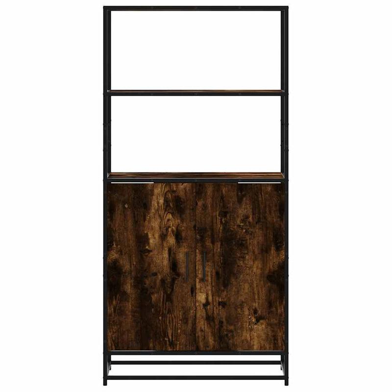 vidaXL Highboard sonoma tölgy 68x35x139 cm gépelt fa és fém