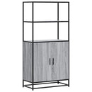 vidaXL Highboard szürke sonoma 68x35x139 cm gépelt fa és fém