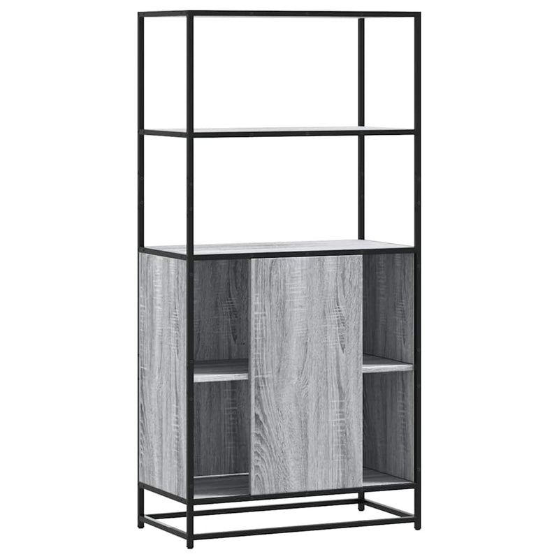 vidaXL Highboard szürke sonoma 68x35x139 cm gépelt fa és fém