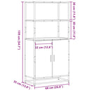 vidaXL Highboard szürke sonoma 68x35x139 cm gépelt fa és fém