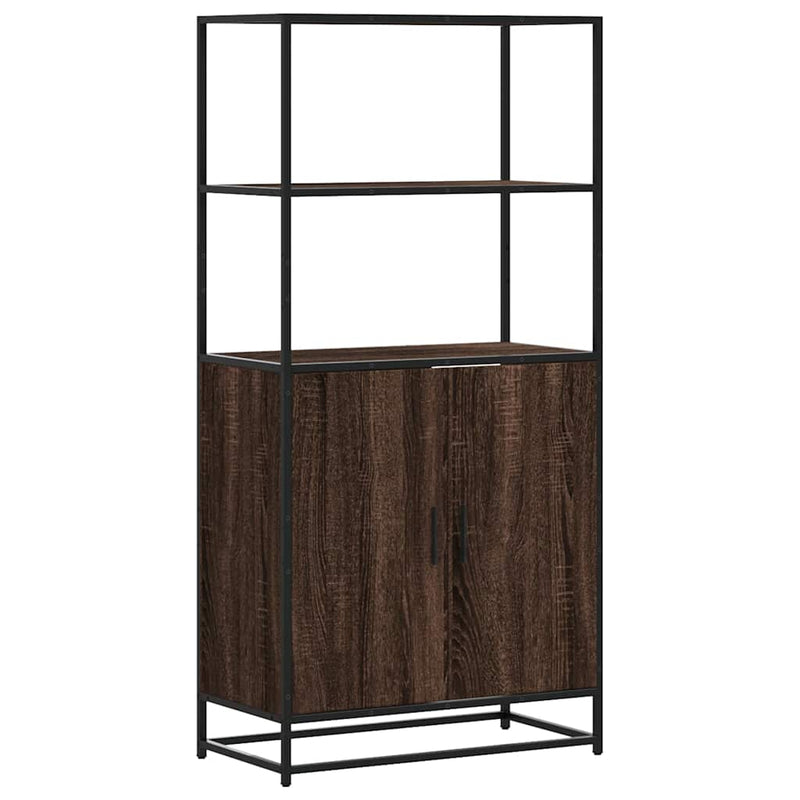 vidaXL Magastábla barna tölgy 68x35x139 cm műanyag fa és fém