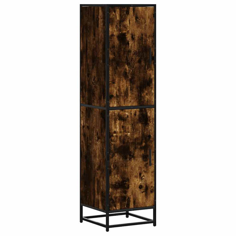 vidaXL Highboard sonoma tölgy 35,5x35x139 cm gépelt fa és fém
