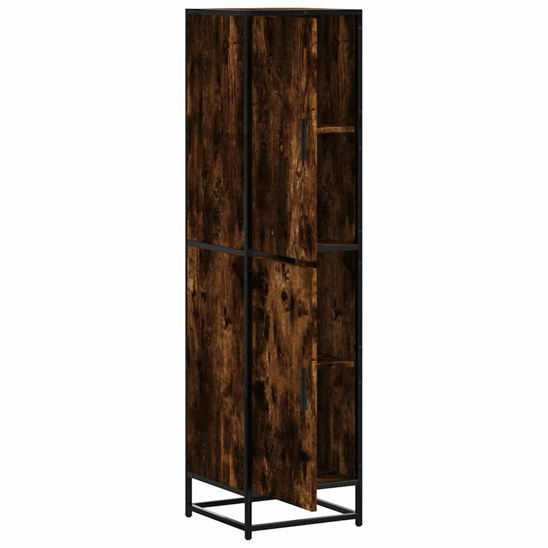 vidaXL Highboard sonoma tölgy 35,5x35x139 cm gépelt fa és fém