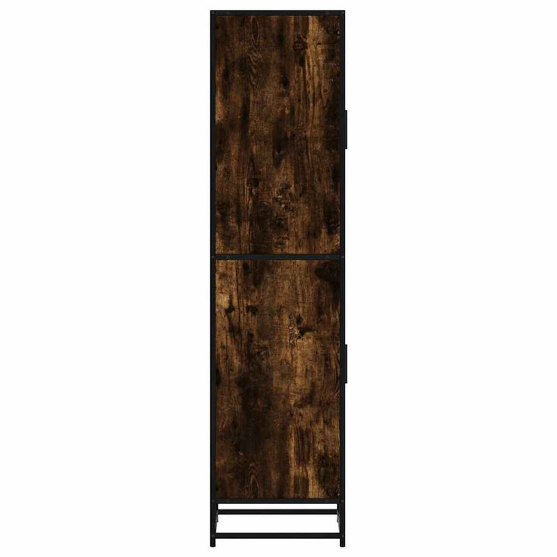 vidaXL Highboard sonoma tölgy 35,5x35x139 cm gépelt fa és fém
