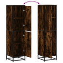 vidaXL Highboard sonoma tölgy 35,5x35x139 cm gépelt fa és fém