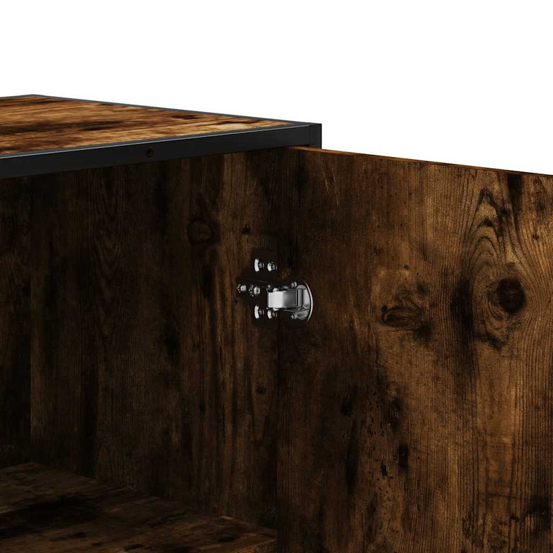 vidaXL Highboard sonoma tölgy 35,5x35x139 cm gépelt fa és fém