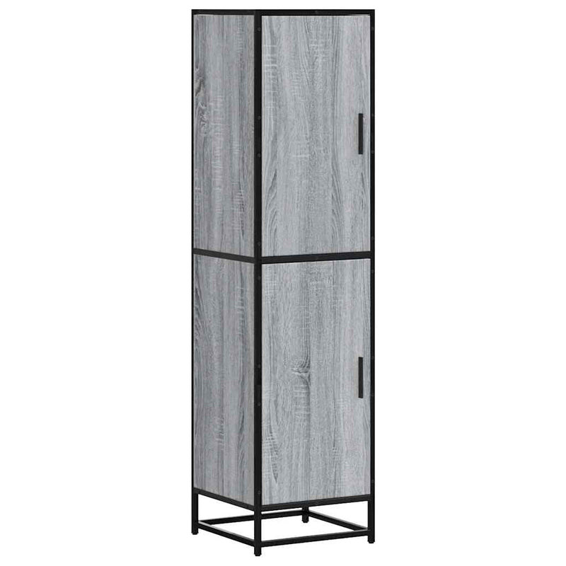 vidaXL Highboard szürke sonoma 35,5x35x139 cm gépelt fa és fém