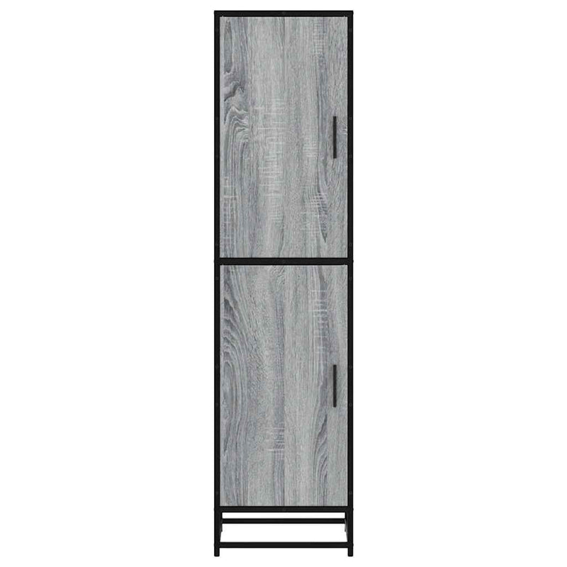 vidaXL Highboard szürke sonoma 35,5x35x139 cm gépelt fa és fém