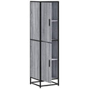 vidaXL Highboard szürke sonoma 35,5x35x139 cm gépelt fa és fém
