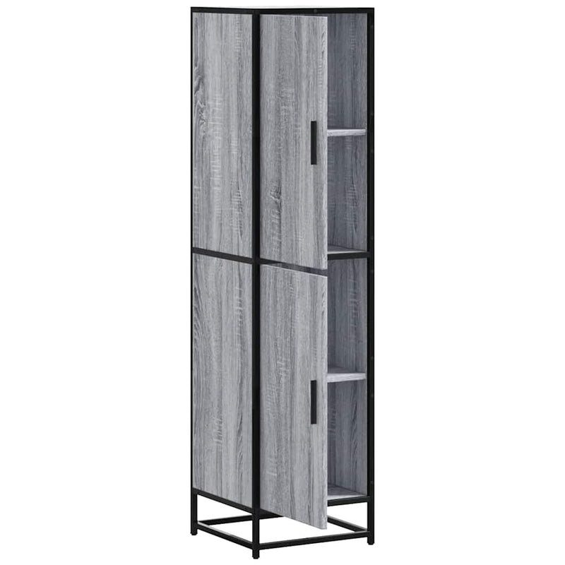 vidaXL Highboard szürke sonoma 35,5x35x139 cm gépelt fa és fém