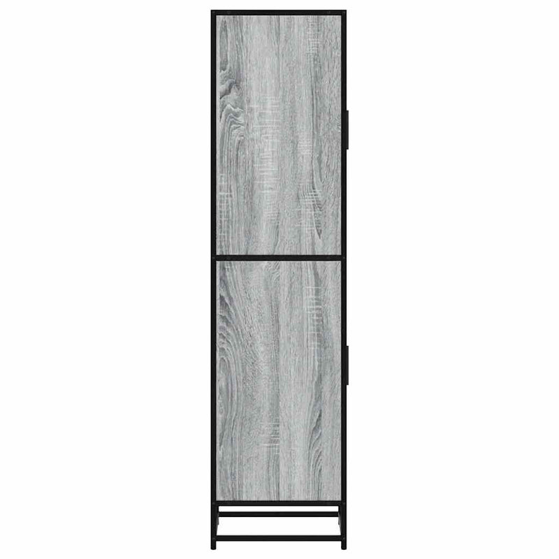 vidaXL Highboard szürke sonoma 35,5x35x139 cm gépelt fa és fém