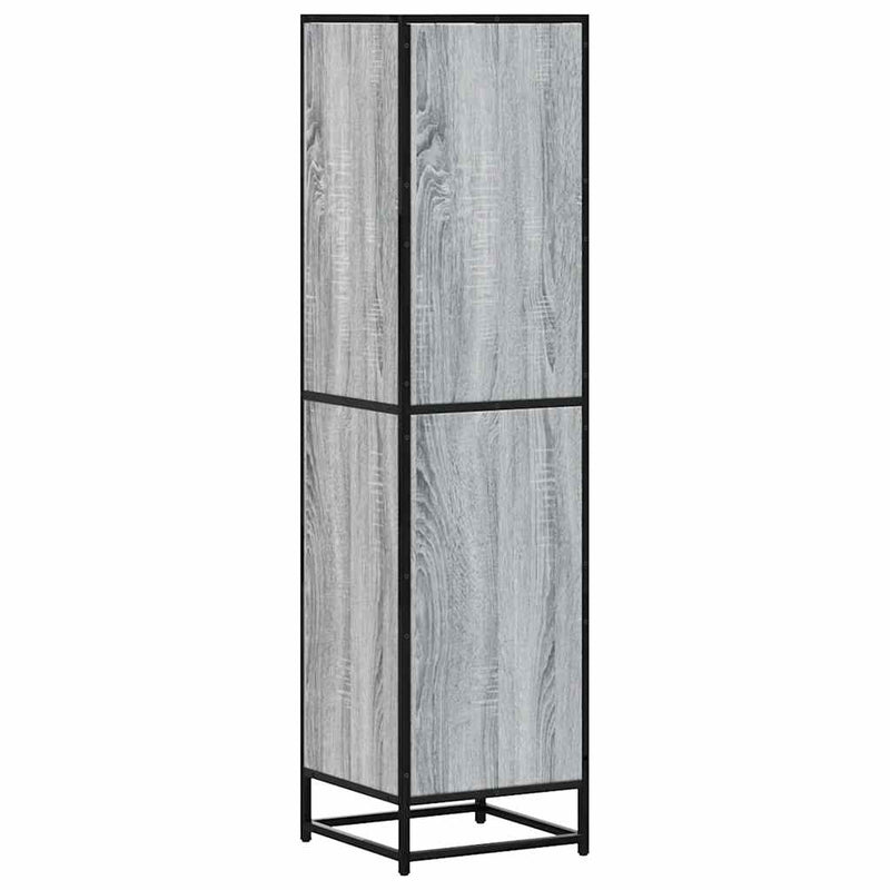 vidaXL Highboard szürke sonoma 35,5x35x139 cm gépelt fa és fém