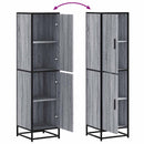 vidaXL Highboard szürke sonoma 35,5x35x139 cm gépelt fa és fém