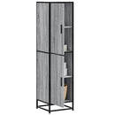 vidaXL Highboard szürke sonoma 35,5x35x139 cm gépelt fa és fém