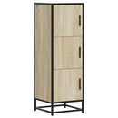 vidaXL Highboard sonoma tölgy 35,5x35x106,5 cm gépelt fa és fém