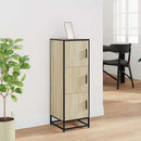vidaXL Highboard sonoma tölgy 35,5x35x106,5 cm gépelt fa és fém