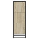 vidaXL Highboard sonoma tölgy 35,5x35x106,5 cm gépelt fa és fém