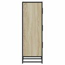 vidaXL Highboard sonoma tölgy 35,5x35x106,5 cm gépelt fa és fém