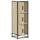 vidaXL Highboard sonoma tölgy 35,5x35x106,5 cm gépelt fa és fém
