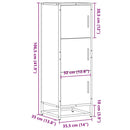 vidaXL Highboard sonoma tölgy 35,5x35x106,5 cm gépelt fa és fém