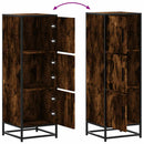 vidaXL Highboard sonoma tölgy 35,5x35x106,5 cm gépelt fa és fém