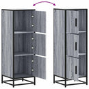 vidaXL Highboard szürke sonoma 35,5x35x106,5 cm gépelt fa és fém