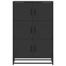 vidaXL Magastábla fekete fából és fémből készült műanyagokból