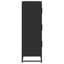 vidaXL Magastábla fekete fából és fémből készült műanyagokból